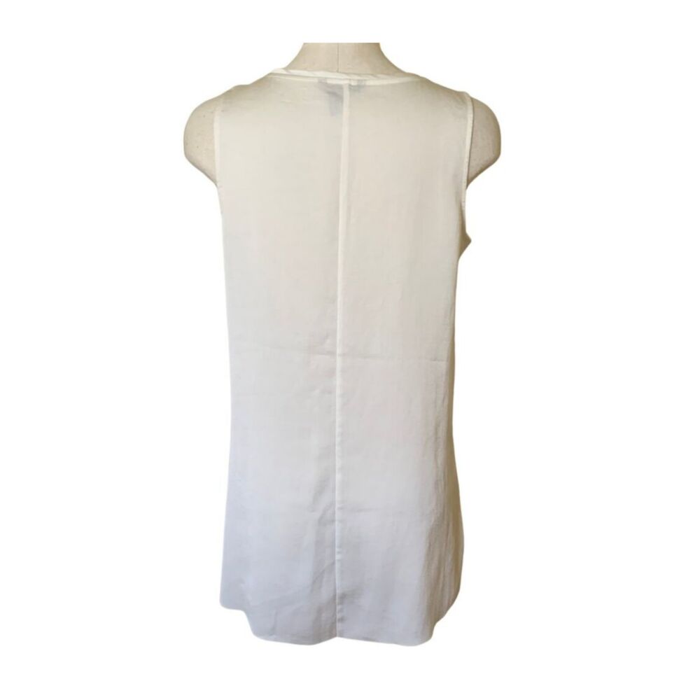 NIC+ZOE Silky White Relaxed A-Line Tunic Tank Top PP XXS NWT Lightweight Lined - Picture 3 of 11